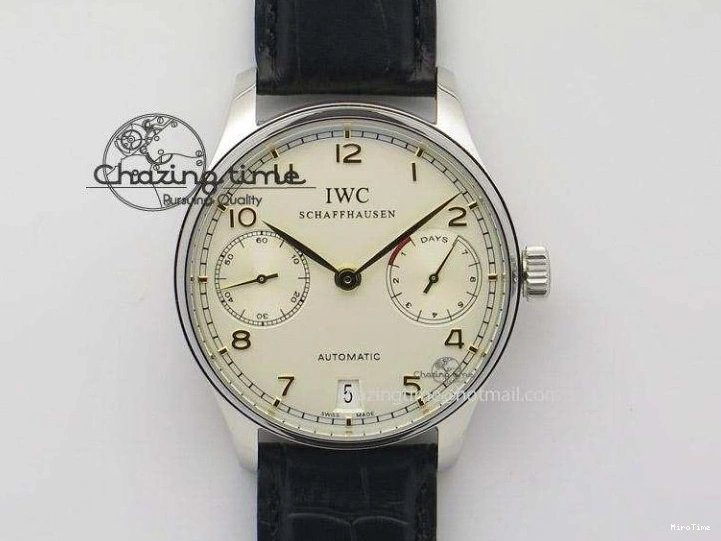 MIROTIME 0209 Portuguese Real PR IW500126 ZF 1:1 Best Edition Grey Red Dial On Black Leather Strap A52010 V Resilient 7333